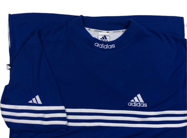 Vintage Adidas 3 Striped T-Shirt Large - Image 2