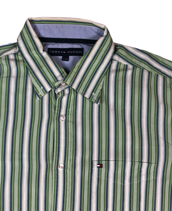 Vintage Tommy Hilfiger Striped Shirt Large - Image 2