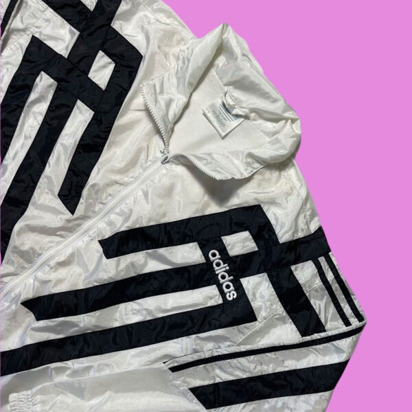 Vintage Adidas 3 Striped Windbreaker - Image 2