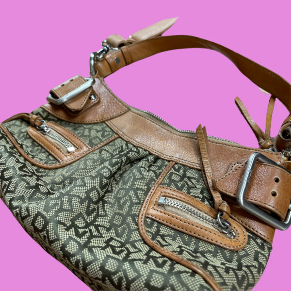 Vintage DKNY Leather Shoulder Bag OS - Image 2