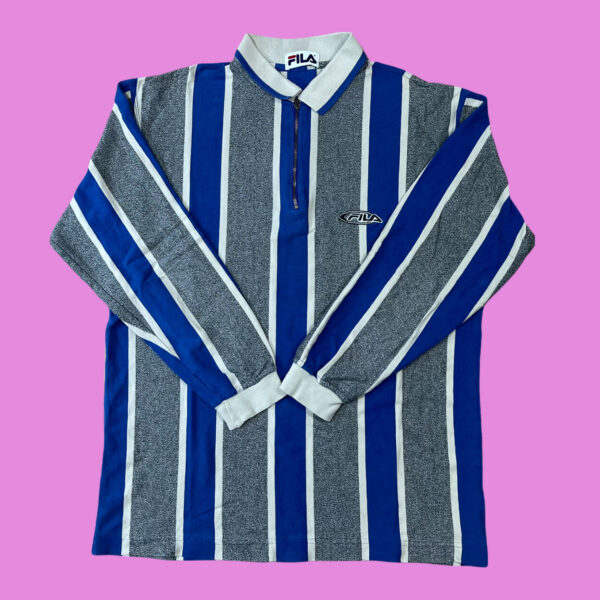 Vintage Fila Striped Halfzip M-L