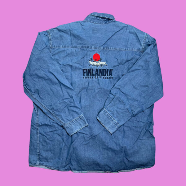 Vintage Finlandia Embroided Denim Shirt XL