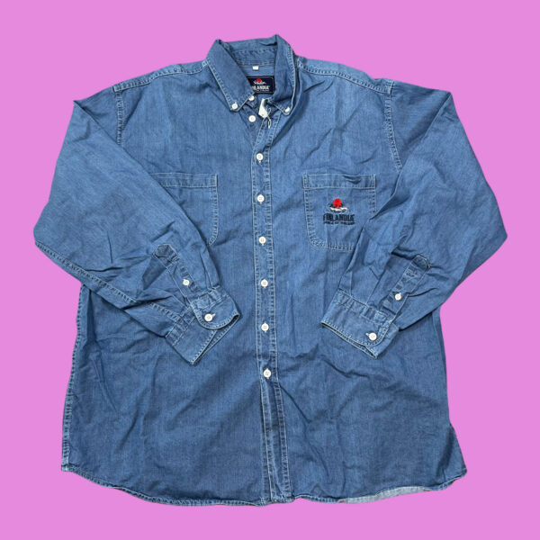 Vintage Finlandia Embroided Denim Shirt XL - Image 2