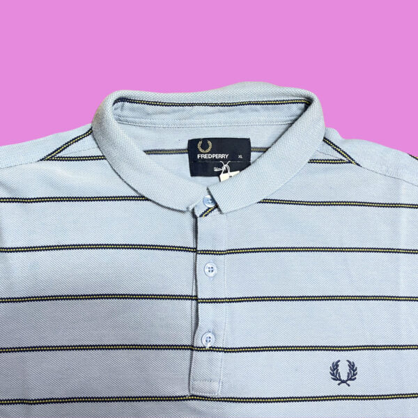 Vintage Fred Perry Striped Polo XL - Image 3