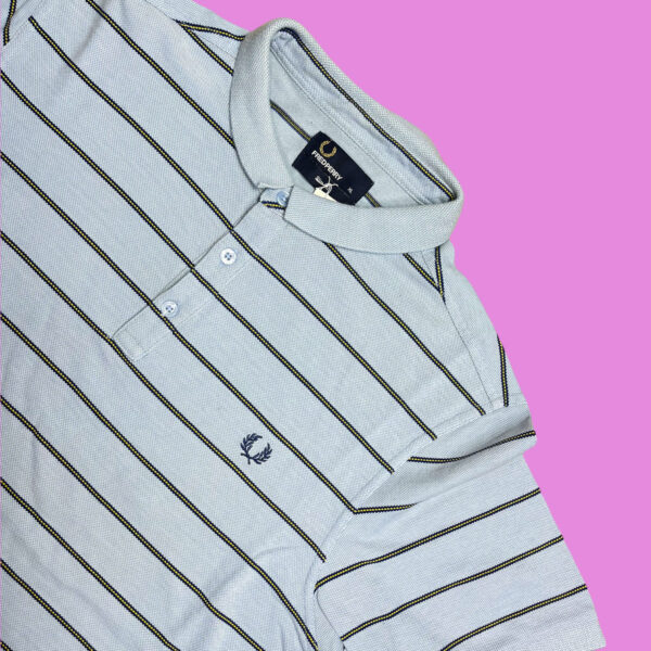 Vintage Fred Perry Striped Polo XL - Image 2