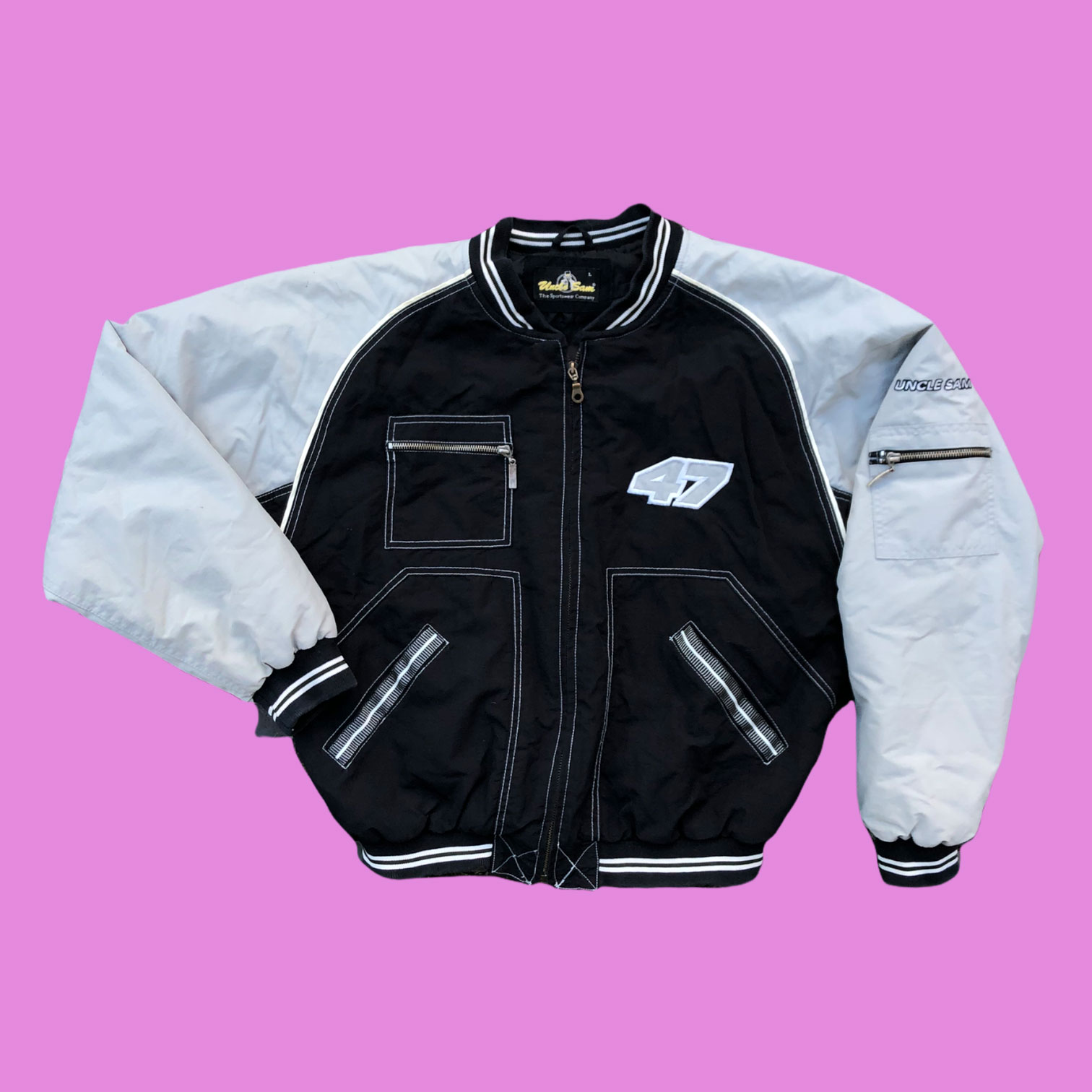 Vintage Uncle Sam Racing Jacket Large ALMO vintage