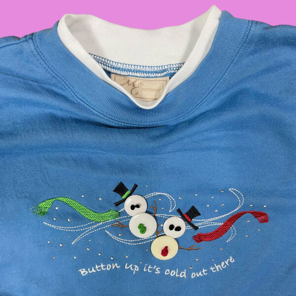 Vintage Snowman Crewneck Large - Image 2