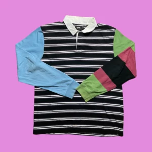 Vintage Stussy Striped Longsleeve Polo