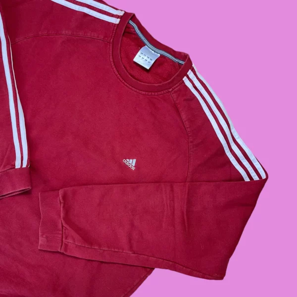 Vintage Adidas 3 Striped Crewneck 2007 - Image 2