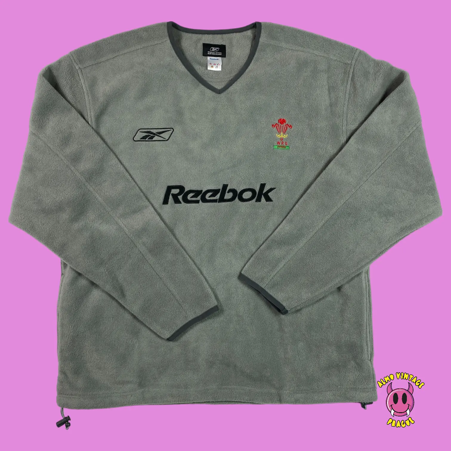 Vintage Reebok WRU Rugby Union Fleece XL