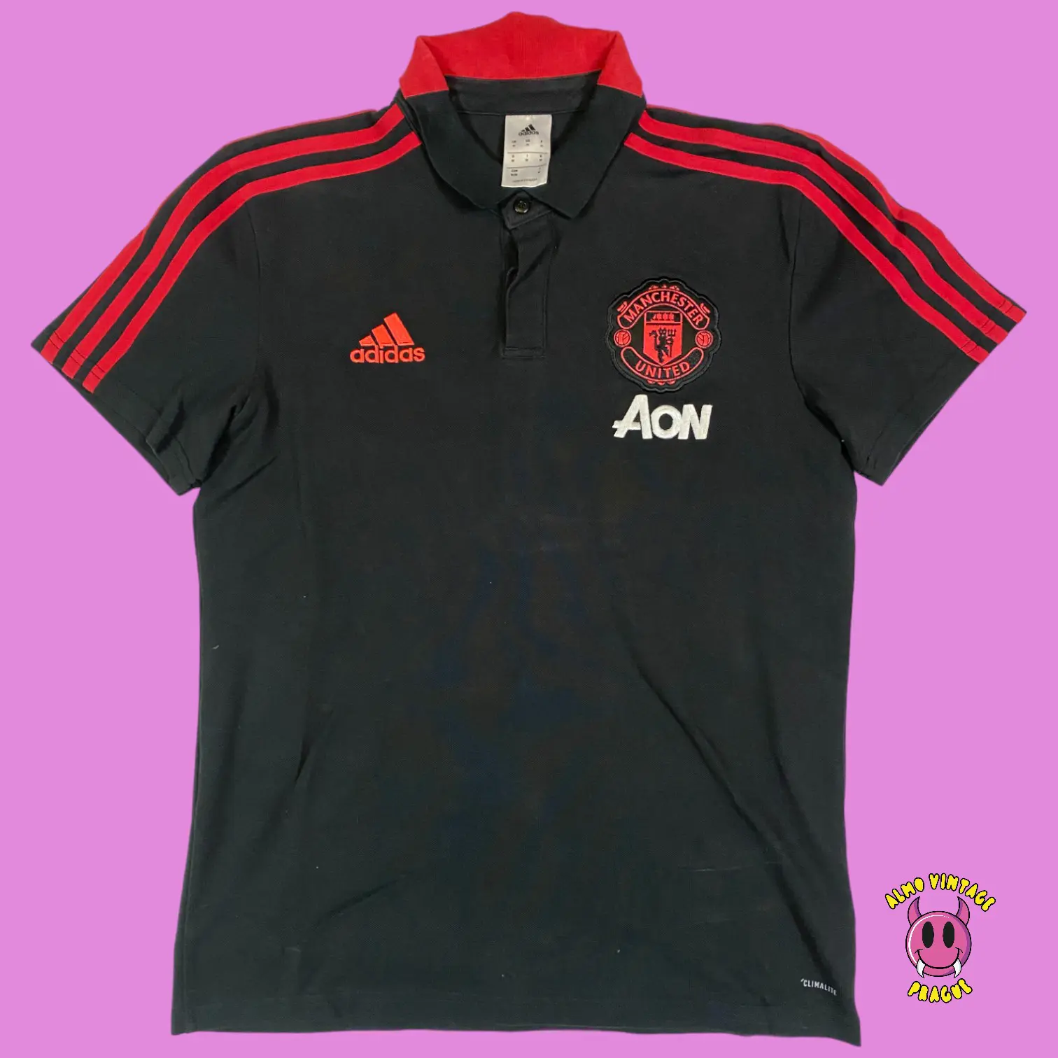 Vintage Adidas Manchester United Polo Medium