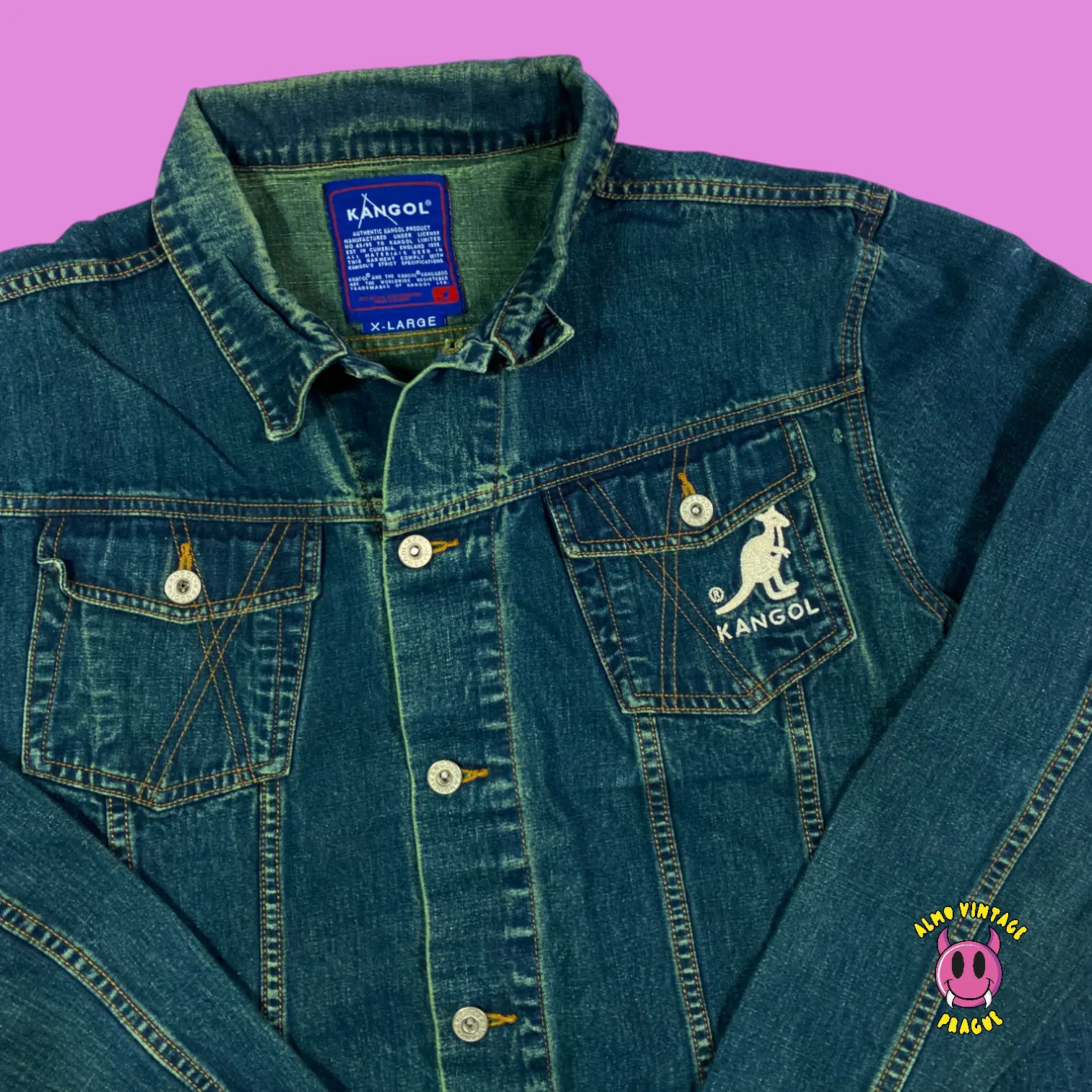 Vintage Kangol Jeans Jacket Large - Image 2