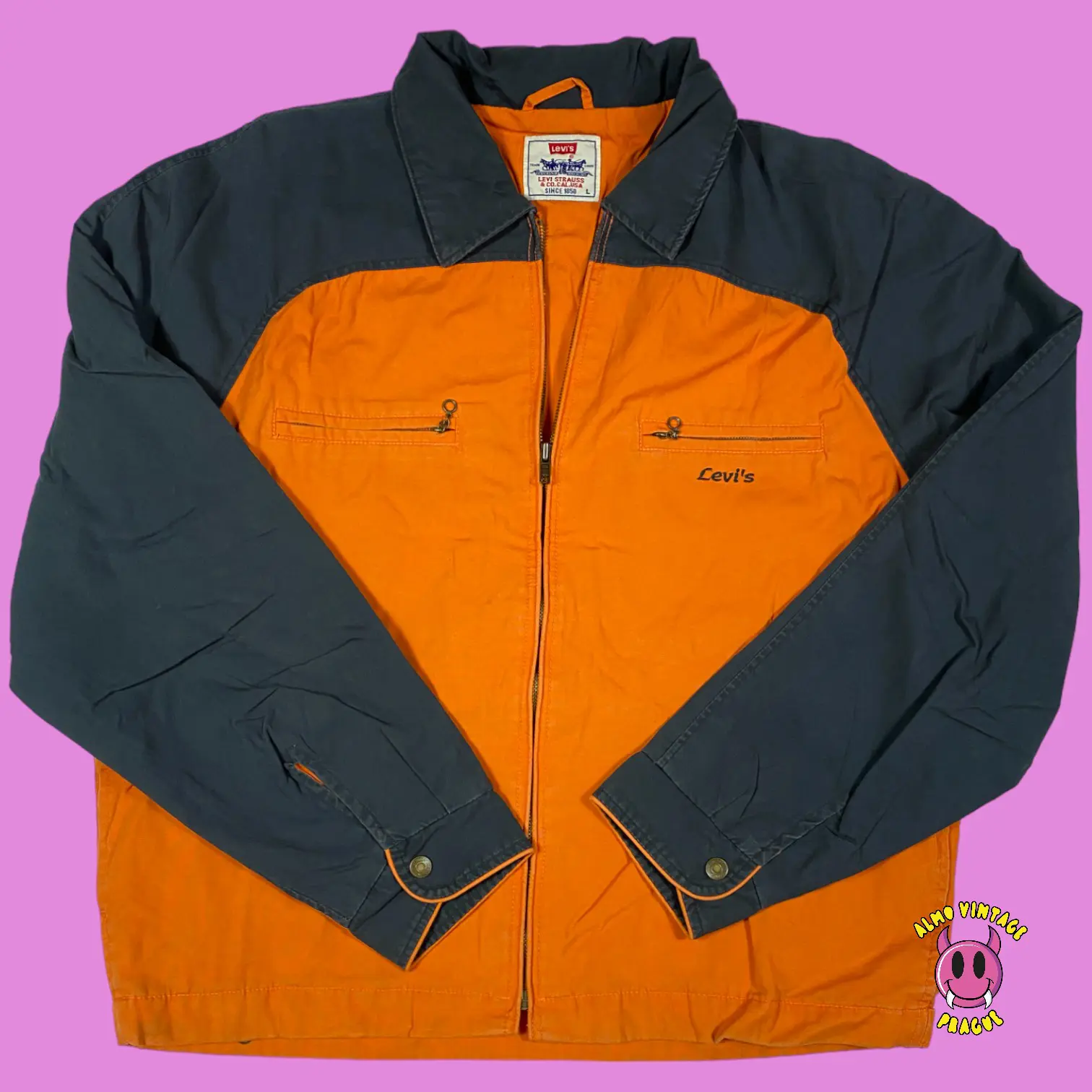 Vintage Levis Orange Jacket Large