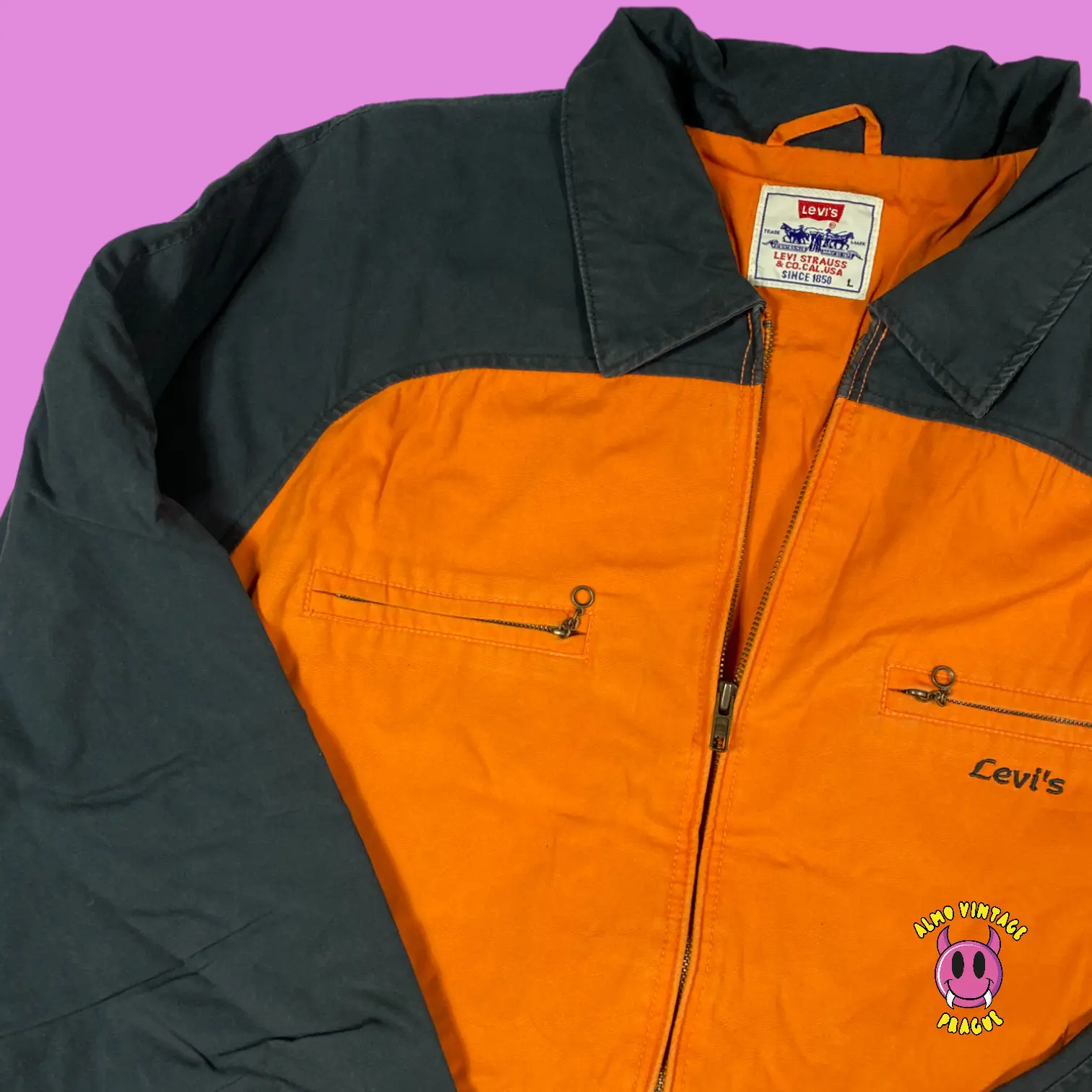 Vintage Levis Orange Jacket Large - Image 2