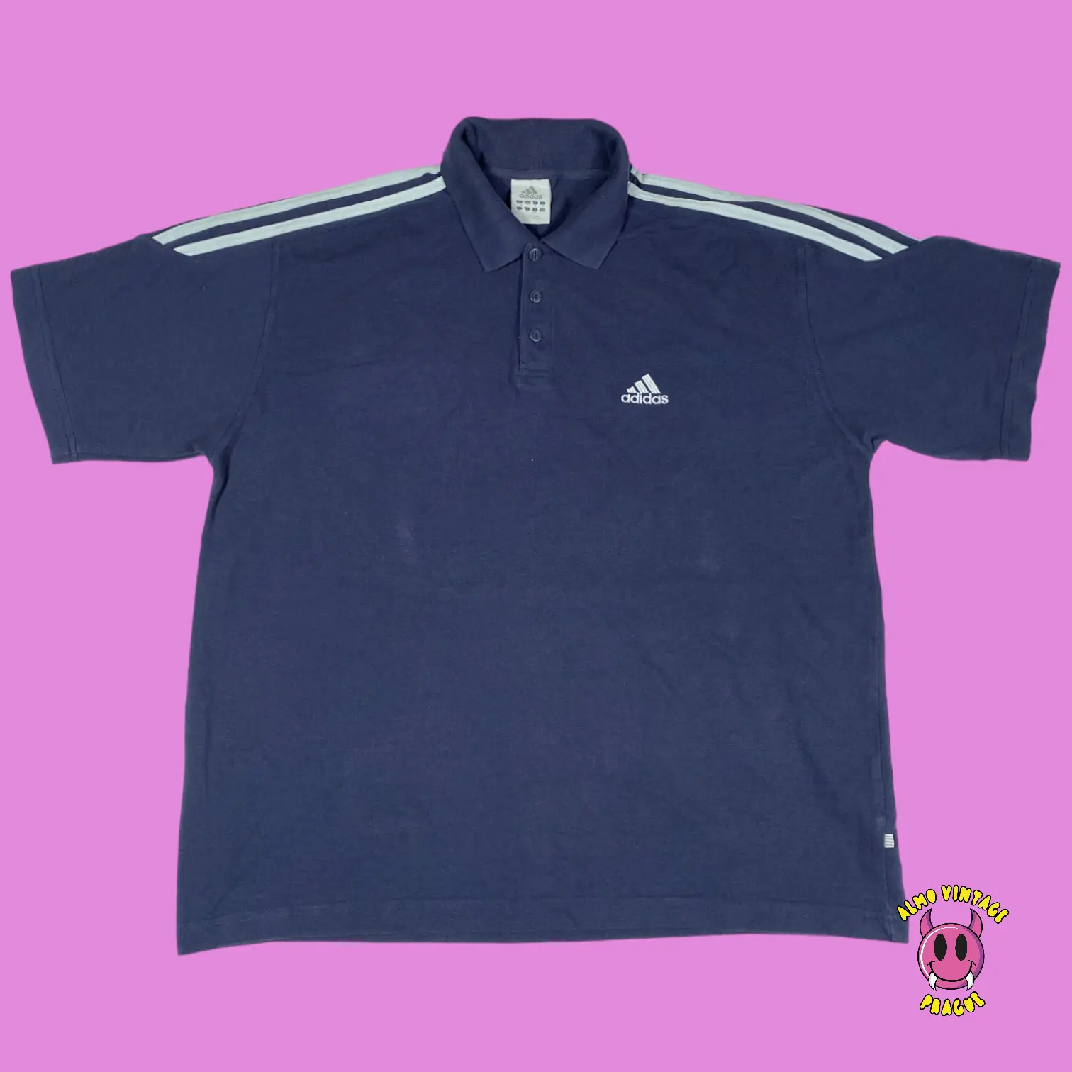 Vintage Adidas 3 Striped Polo