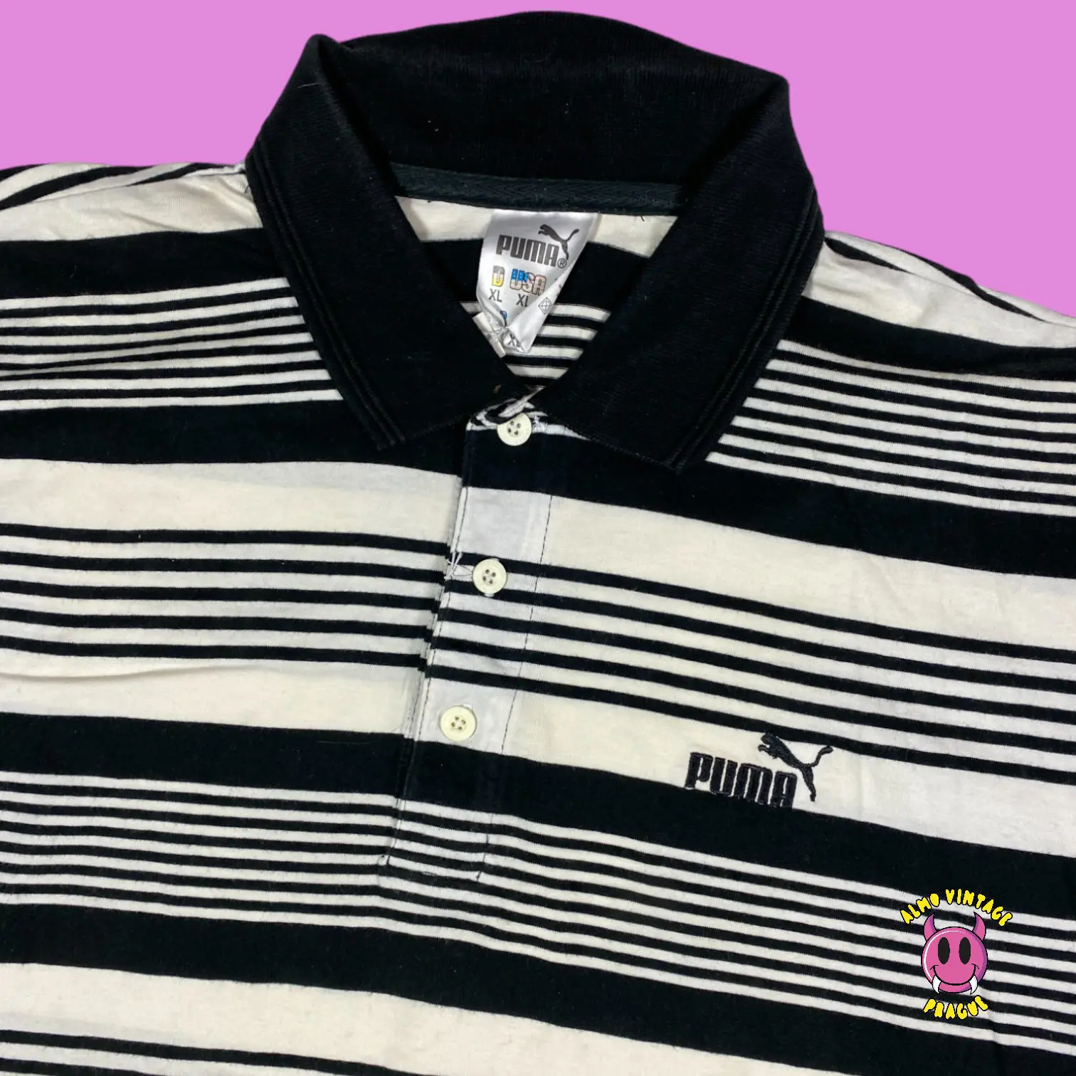 Vintage Puma Striped Polo - Image 2