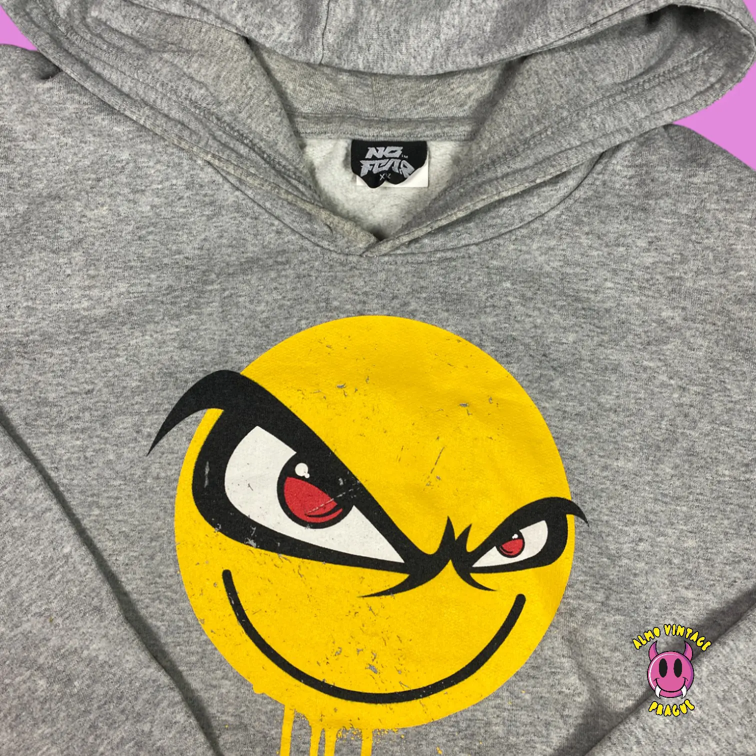 Vintage No Fear Hoodie XXL - Image 2